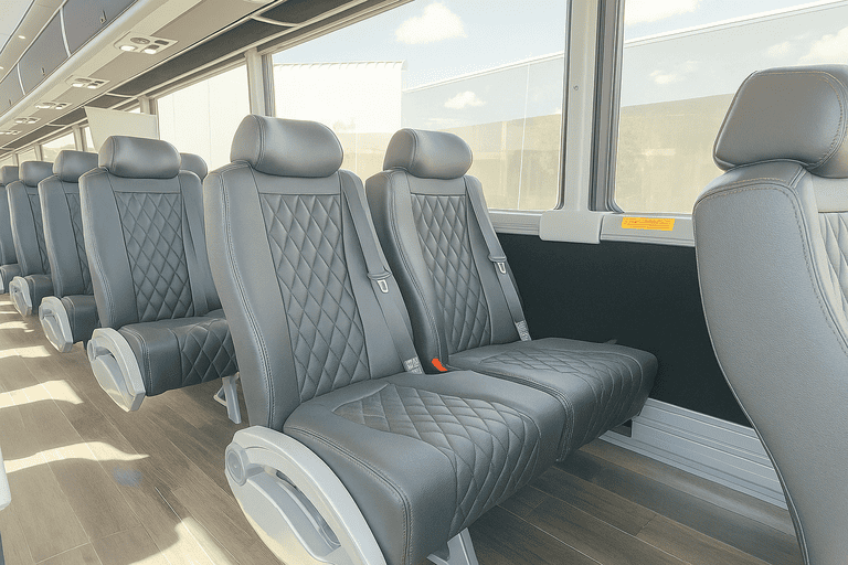 interior of Coach Bus Alexandria charter bus