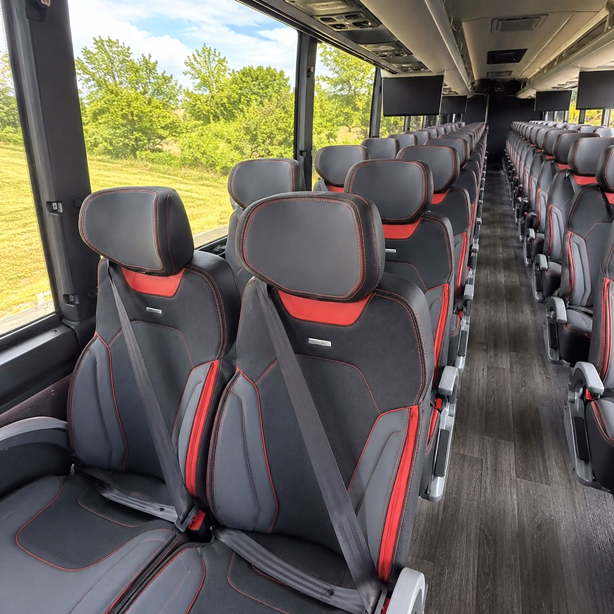 56 passenger charter bus interior